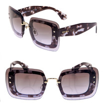 Miu Miu Reveal Shield Sunglasses MU02RS Transparent Lilac Brown Havana 02R - £147.31 GBP