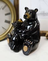 Western Rustic Black Mama Bear Hugging Baby Cub Figurine Family Bears Ac... - $20.99