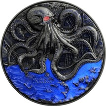 2 Oz Silver + 11.5 oz Copper Coin Bi-Metal 2024 Cameroon Kraken UV Enamel - $379.02