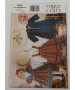 VOGUE CRAFT PATTERN #684 18&quot; VOGUE DOLL COLLECTION HEIRLOOM CLOTHES UNCU... - £9.61 GBP