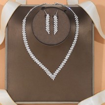 Stonefans Simple Rhinestone Necklace and Earrings Wedding Accessories Fashion Sh - £25.49 GBP