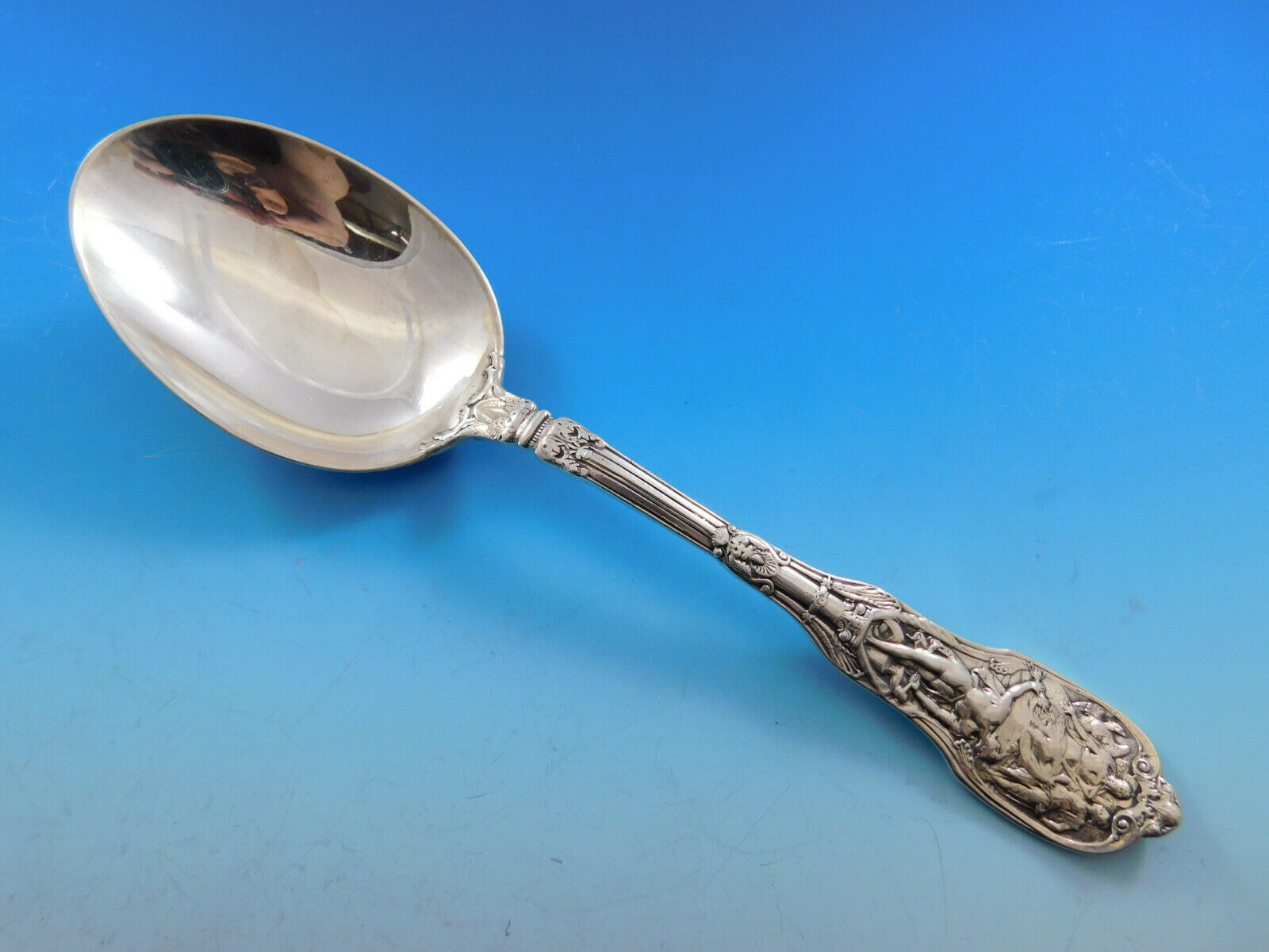 Mythologique by Gorham Sterling Silver Vegetable Serving Spoon 8 3/4" - £322.49 GBP