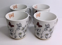 4 Coffee Mugs Prima Designs 14 Ounce Mug - (Bird/Butterfly) - £34.22 GBP