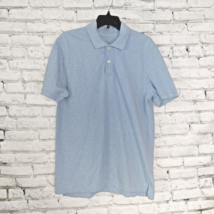 St John&#39;s Bay Shirt Mens Medium Blue Short Sleeve Cotton Legacy Polo - £12.75 GBP