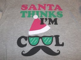 Santa Thinks I&#39;m Cool Size Large Gray Shirt Top New Womens Christmas Holiday - £38.89 GBP