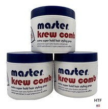[ Lot of 3 Tubs ] Master Krew Comb Extra Super Hold Hair Styling Prep 4 oz - £100.77 GBP