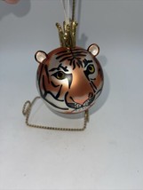 Hand-Blown Tiger Ornament with Crown NIB 3 inches Eric Cortina - $27.72