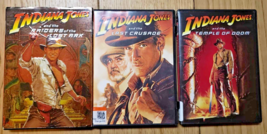 Indiana Jones 3 Lot DVD Last Crusade + Raiders of Lost Ark + Temple of Doom - £8.85 GBP