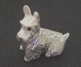 Christofle France Silverplate Pierced Figurine Sitting Scottish Terrier Puppy - £111.51 GBP