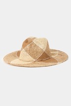 High Quality Paper Straw Two Tone Braid Sun Beach Hat Adjustable Inner String - £22.38 GBP