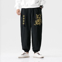 Chinese Style Large Size Dragon And Tiger Embroidery Youth Mens Cotton And Linen - £52.82 GBP