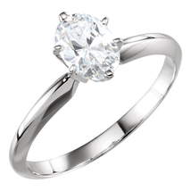Oval Diamond Engagement Ring 14k White Gold (0.72 Ct E I1 Clarity) GIA  - £1,200.71 GBP