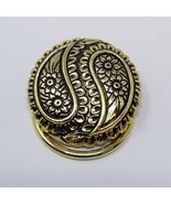 Vintage Scarf Clip Gold and Black Lapel Pin Made in West Germany Ornate ... - £10.08 GBP