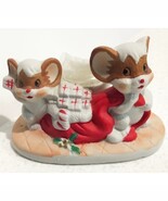 Candles N Mice Decorative Holiday Decoration Christmas Decor Vintage 1980&#39;s - $14.95