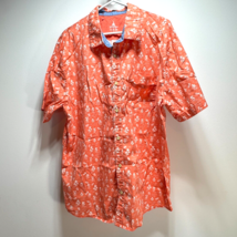 Disney Parks Hawaiian Shirt Mens XXL Mickey Mouse Orange Short Sleeve Au... - £20.21 GBP