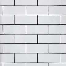 Dundee Deco White Tiles Self Adhesive Contact Paper, Peel and Stick Modern Wallp - £25.42 GBP+