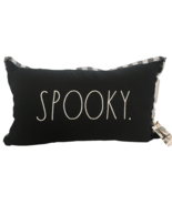 Rae Dunn Halloween Pillow Throw Couch Spooky Word Black Plaid Buffalo Ch... - £27.64 GBP