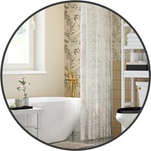 Songmics Round Mirror, Bathroom Mirror For Wall, 24 Inches, Metal Frame, Easy To - $64.92