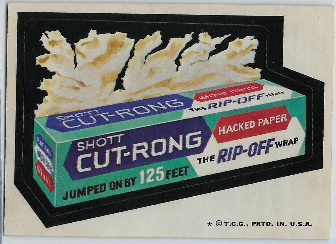 Cut-Rong Wrap 1974 Wacky Packages Series 6 spoof of Cut-Rite Wax Paper - $14.99
