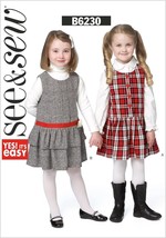 Butterick See and Sew Sewing Pattern 6230 Jumper Dress Girls Size 2-8 - $8.96