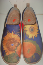 UIN Sz.12.5 Slip On Shoes Sunflower Art Travel Shoes NEW Toledo - £29.69 GBP