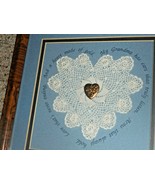 Wood Framed and Matted Heart Pinwheel TRIBUTE TO GRANDMA SAYING euc - £19.58 GBP