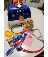 Vintage Toy Vet Center Carrier &amp; Accessories Love My Puppy - $24.74