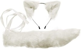 Handmade Fox Wolf Ears Headband and Faux Fur Tail for Halloween Cosplay ... - $46.65