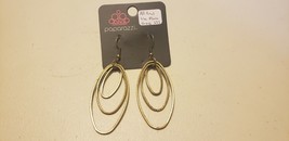 Paparazzi Earrings (New) #653 All Oval The Place - Brass - £6.85 GBP