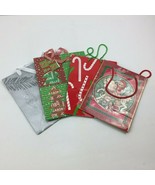 Christmas Present Gift Bag Set Bears Candy Cane Holiday Tree Joy Ornaments - £11.79 GBP