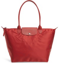 Longchamp Le Pliage Neo Large Nylon Tote Shoulder Bag ~NIP~ Red - £146.40 GBP