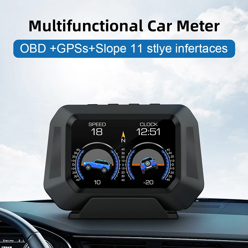 Auto Accessories Speedometer Car Level Sensor Gradient GPS P21 4x4 Inclinometer - £50.67 GBP