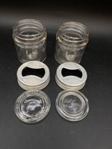 Presto Wide Mouth Glass Top Bow Tie Metal Lid Canning Jars Glass LOT 2 - £27.09 GBP