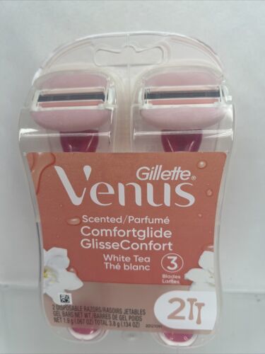 Gillette Venus ComfortGlide White Tea Disposable Razor 3-blade 2 ct COMB... - $5.09