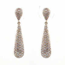 1.29ct Fancy Pink Diamonds Earrings 18K All Natural 4 Grams Rose Gold Rounds SI1 - £2,799.85 GBP