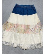 Amy Byer Boho Skirt Girls Size 16 Upper Demin Layered Lace Mix Ruffled P... - £15.80 GBP