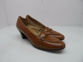 Footsavers Women&#39;s Pretty Classic Slip On Casual Dress Pump Brown Size 8AA - £8.40 GBP