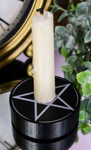 Set Of 2 Occult Wicca Witchcraft Pentagram Star Circle Spell Candle Holders - £11.56 GBP