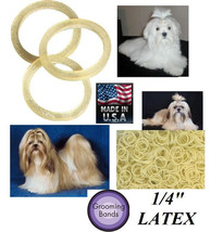 500 Dog Grooming Hair Bands 1/4&quot; Rosin Coated Rubber Latex Top Knot Ribb... - $19.99