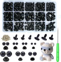 Safety Eyes and Noses, 462Pcs Black Plastic Stuffed Crochet Eyes with Washers fo - £9.17 GBP