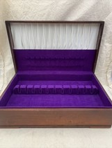 WOOD FLATWARE CHEST Silverware Purple Anti-Tarnish Flatware UNBRANDED Wood - £45.52 GBP