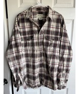 Eddie Bauer Men’s Cream And Multicolor Flannel Long Sleeve 100% Cotton S... - €30,82 EUR