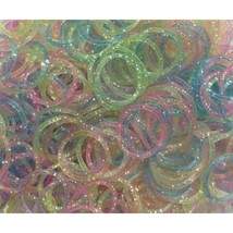Generic Refill Bands Pack Of 1200 Glitter Style 1 Rubber Bands With 50 S... - $13.99