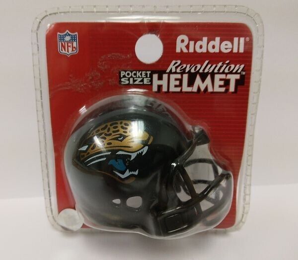Jacksonville Jaguars Riddell Pocket Size Revolution Helmet Black 2x2.25 In