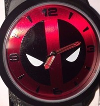 MARVEL COMICS DEADPOOL WATCH RUBBER BAND LARGE FACE COLLECTIBLE ANALOG - $170.00
