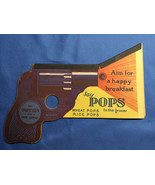 Vintage Advertising Cardboard Pop Gun - POPS Cereal George Washington In... - $98.98