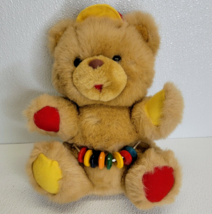 Rare Vintage Snuggle Plush Bear With Counting Beads Hat Primary Colors -... - $18.65