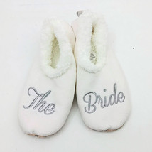 Snoozies Women&#39;s The Bride Slippers Non Skid Soles White Large 9/10 - $12.37