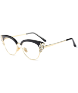 Cateye Reading Glasses 3x +3.00 Blue Blocking Black w/ Rhinestones - £13.36 GBP