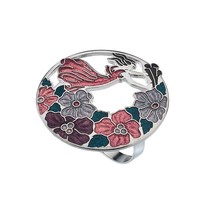 Fairy and Flowers Red/Mauve Scarf Ring from Sea Gems - £18.97 GBP